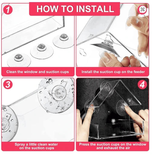 Window-Mounted Acrylic Bird Feeder – Watch Birds Up Close