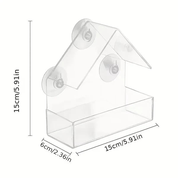 Window-Mounted Acrylic Bird Feeder – Watch Birds Up Close