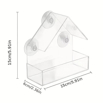 Window-Mounted Acrylic Bird Feeder – Watch Birds Up Close